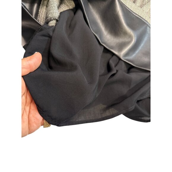 Maeve Anthropologie Sleeveless Sheath Dress Gray Black Faux Leather Hem XXS NWT - Picture 14 of 16